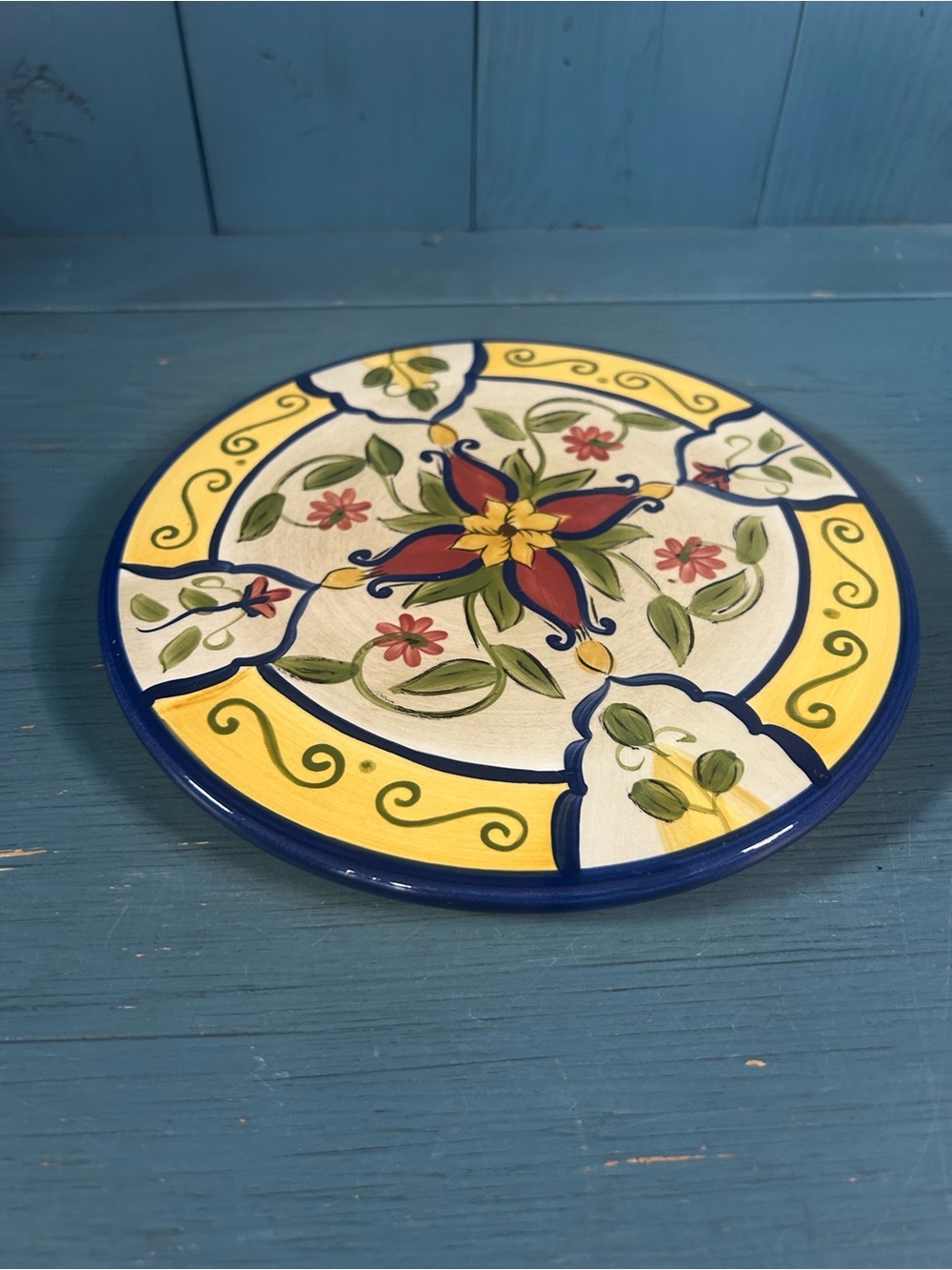 Pier 1 Cream Glazed Ceramic Trivet Hot Plate - Like New Retired Piece - Vallarta